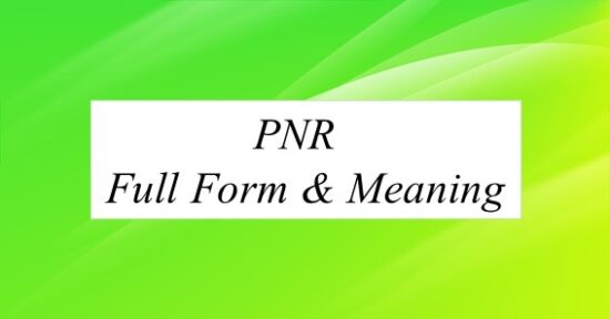 pnr-full-form-meaning